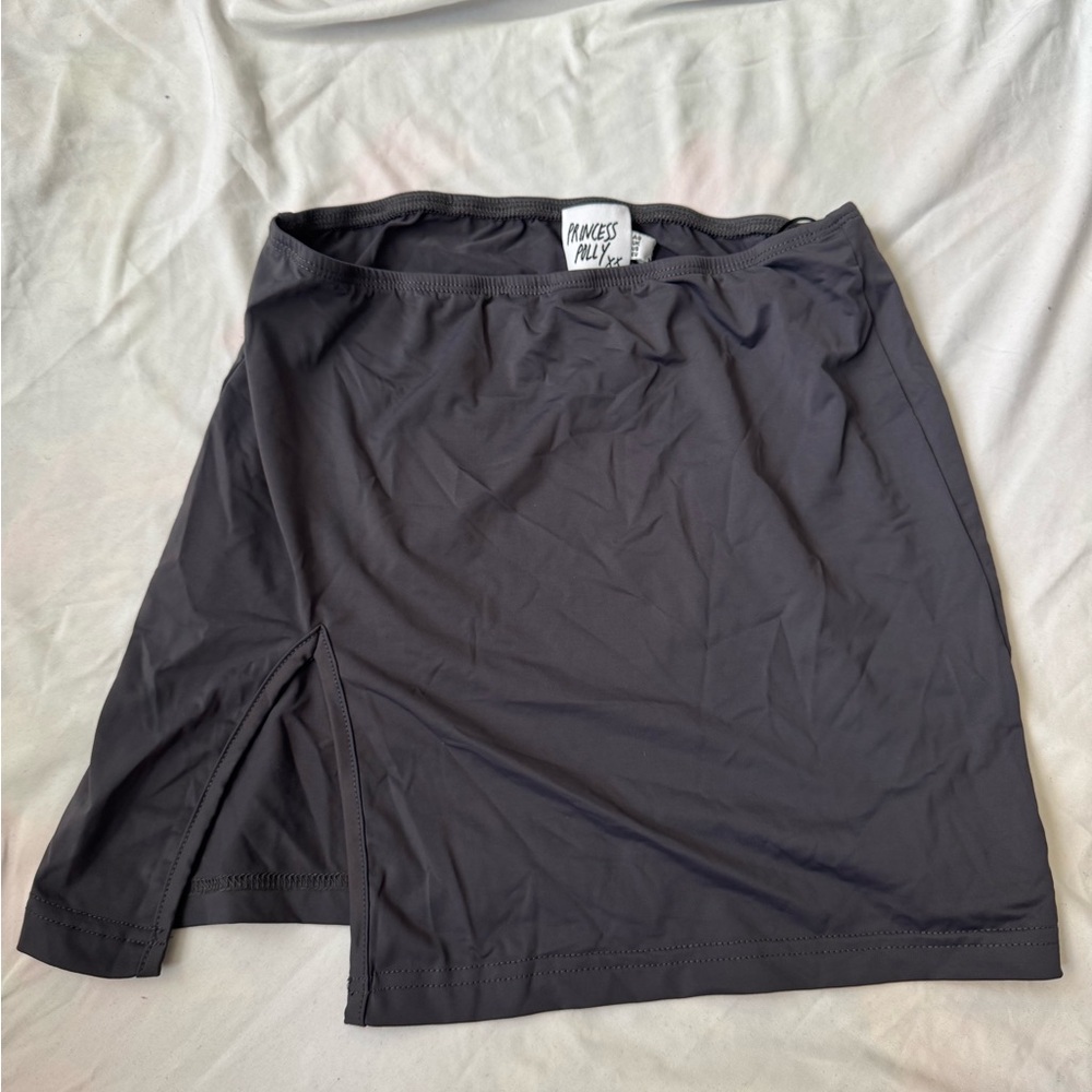Princess Polly Gray Asymmetrical Mini Skirt